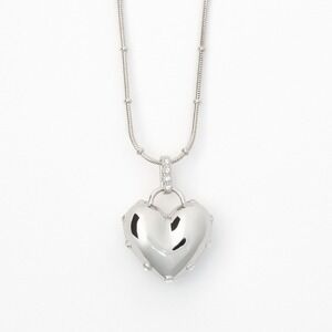 Touchstone Crystal by Swarovski Silver Full Heart Pendant